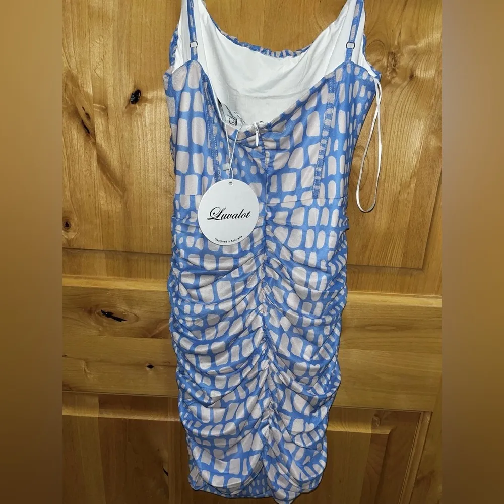 Luvalot (Hello Molly) blue & white mini dress- NWT - Image 6