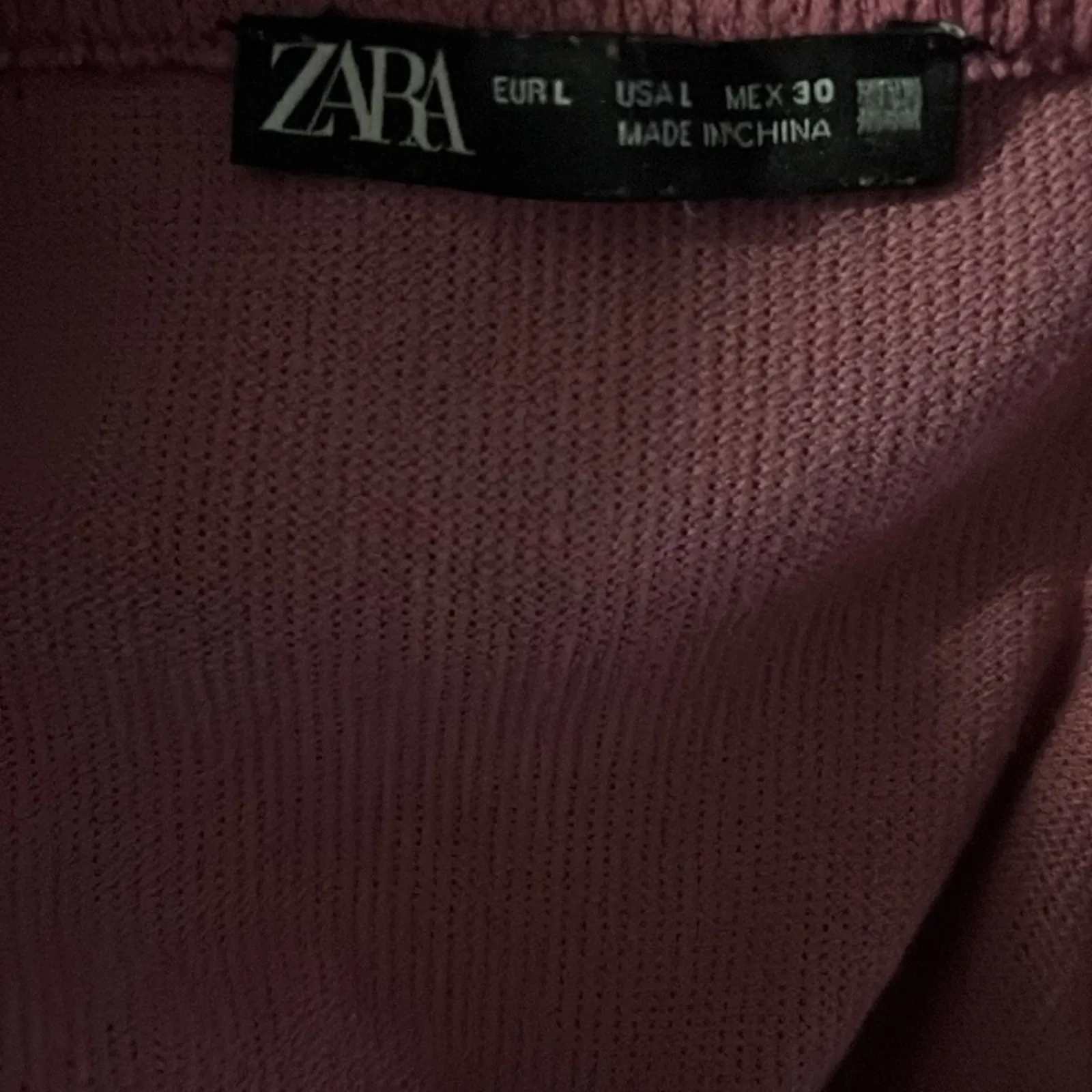 Zara Textured Crop Top Womens L Purple Square Neck Stretch Clean Girl Minimalist - Image 4