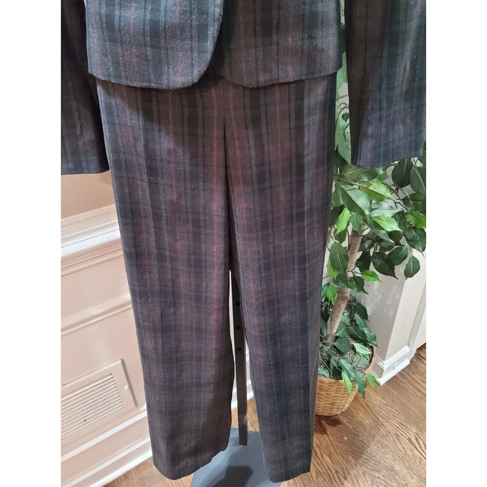 Larry Levine Women's Gray Polyester Single Breasted Jacket & Pant 2 Pc's Suit 10 - Image 8