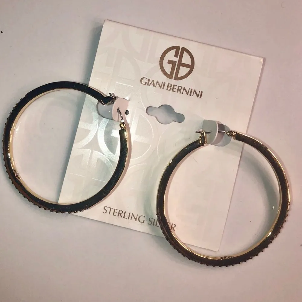 GIANI BERNINI Sterling Silver w/ 18k Hoop Earrings - Image 4