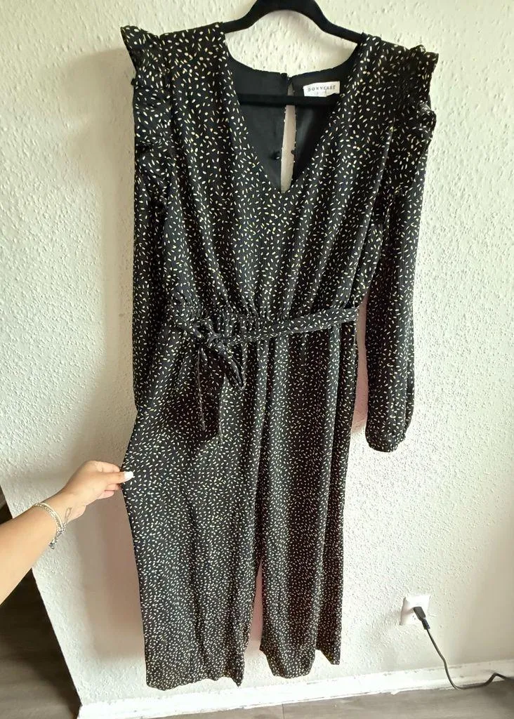DownEast Black and White Glamorous Jumpsuit Size XL - Image 2