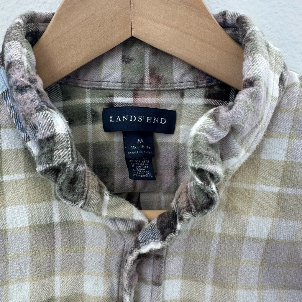 Grunge Bleached Flannel Plaid Button Shirt - Image 2