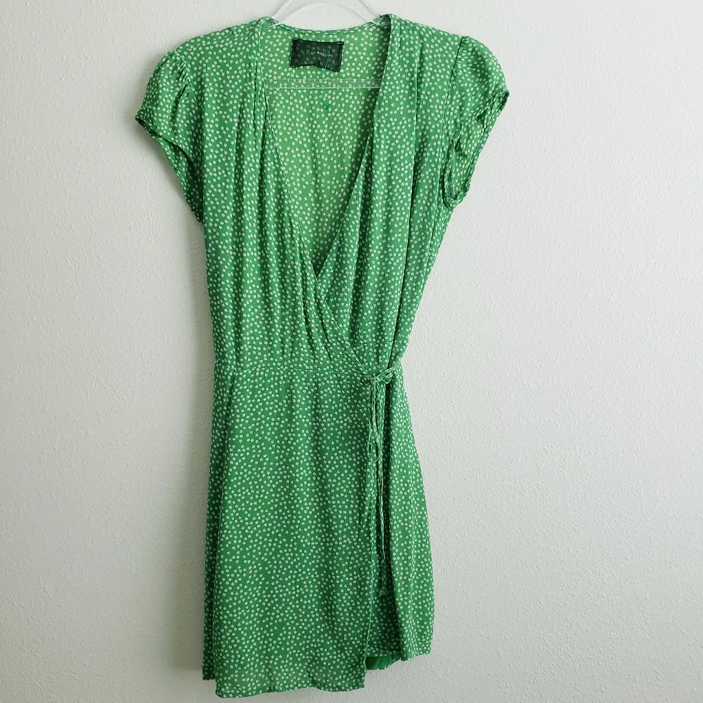 Reformation Lucky Ditsy Floral Adjustable Wrap Mini Dress - Image 3