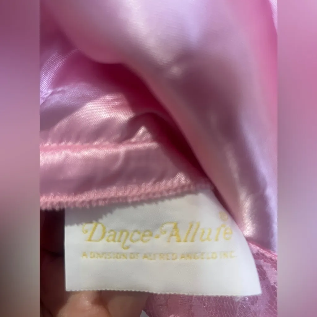 Dance Allure vintage formal dress 80s pink high-low lace puff sleeves drop waist - Image 12