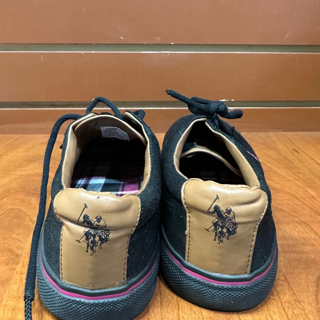 U.S. Polo Assn. Women's Black Sneakers with Pink Trim - Image 9