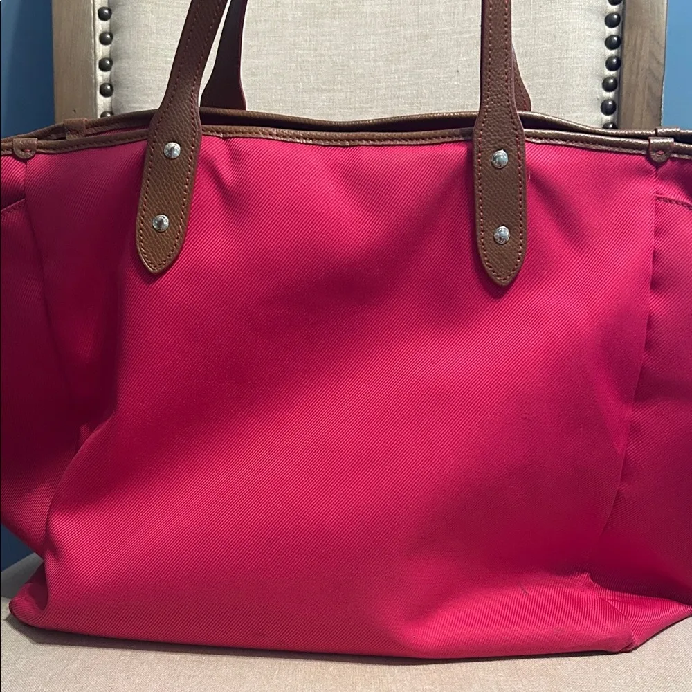 Coach Sawyer Tote, in Pink and Brown - Image 7