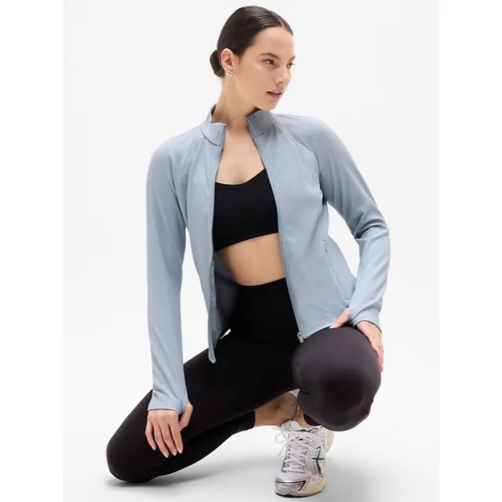 New Athleta XXS Salutation Ribbed Jacket 2.0 Blue Star 2X-Small - Image 4