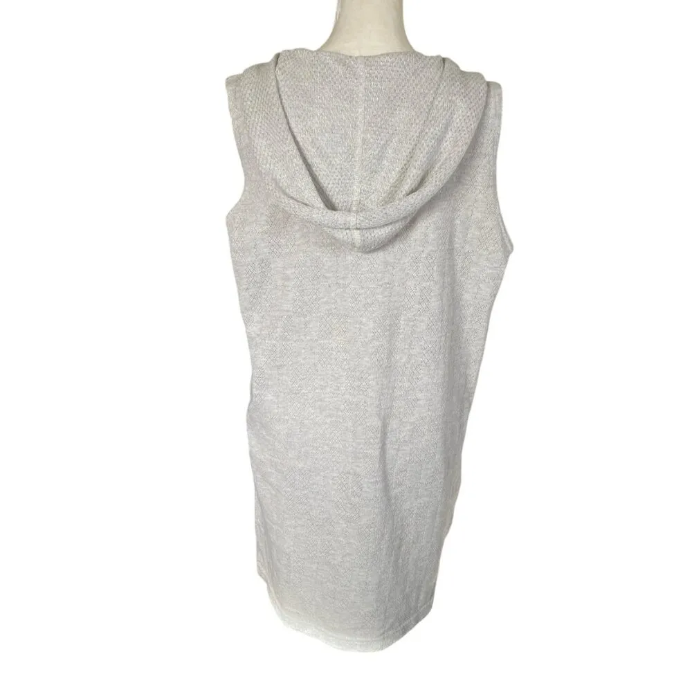 Portocruz women's size small light gray sleeveless hooded swimsuit cover sweater - Image 4
