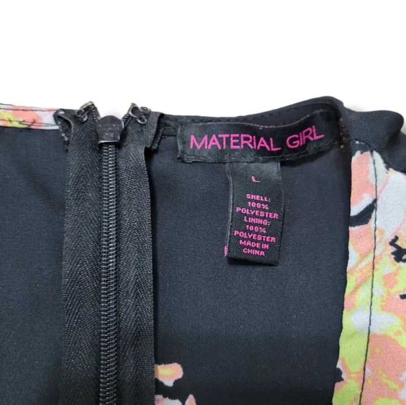 Material Girl Romper Size Large W30"xL3" Womens Romper Floral Boho Cold Shoulder Open Shoulder - Image 8