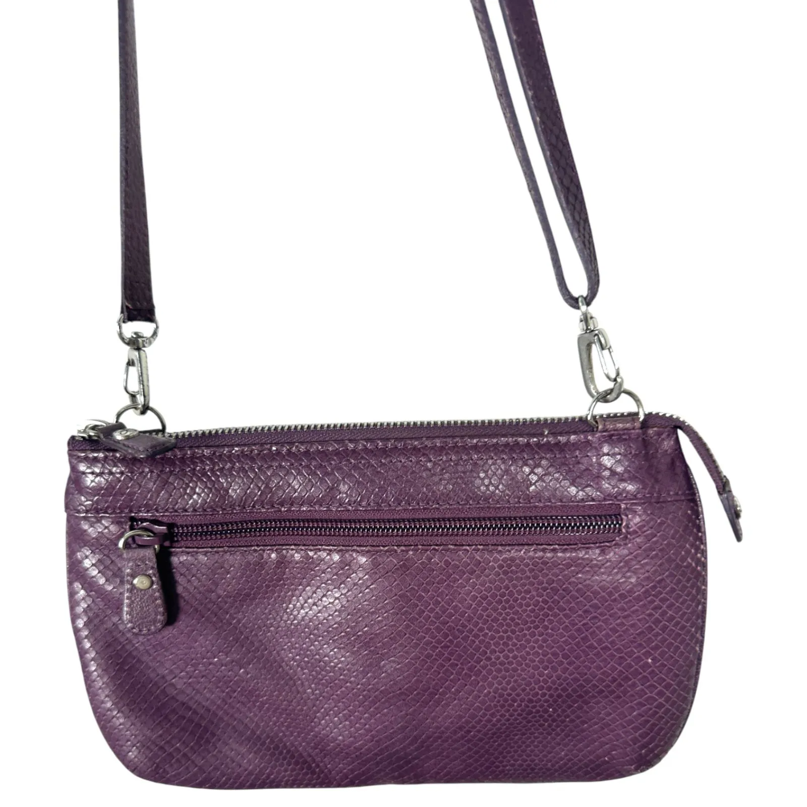 Brighton Diva Daisy Purple Signature Nickel Hardware Crossbody Purse Bag Handbag - Image 4