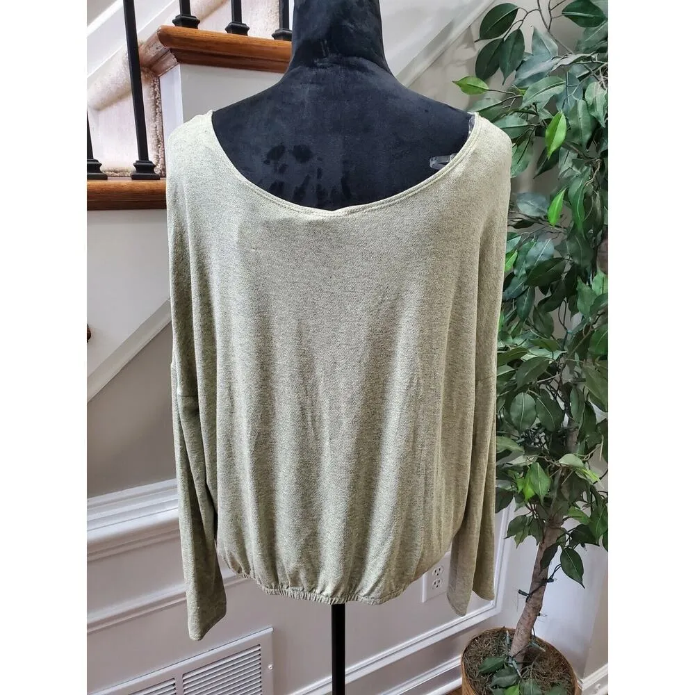 Cozy Casual Women's Beige Viscose V-Neck Long Sleeve Casual Top Shirt Size 3X - Image 6