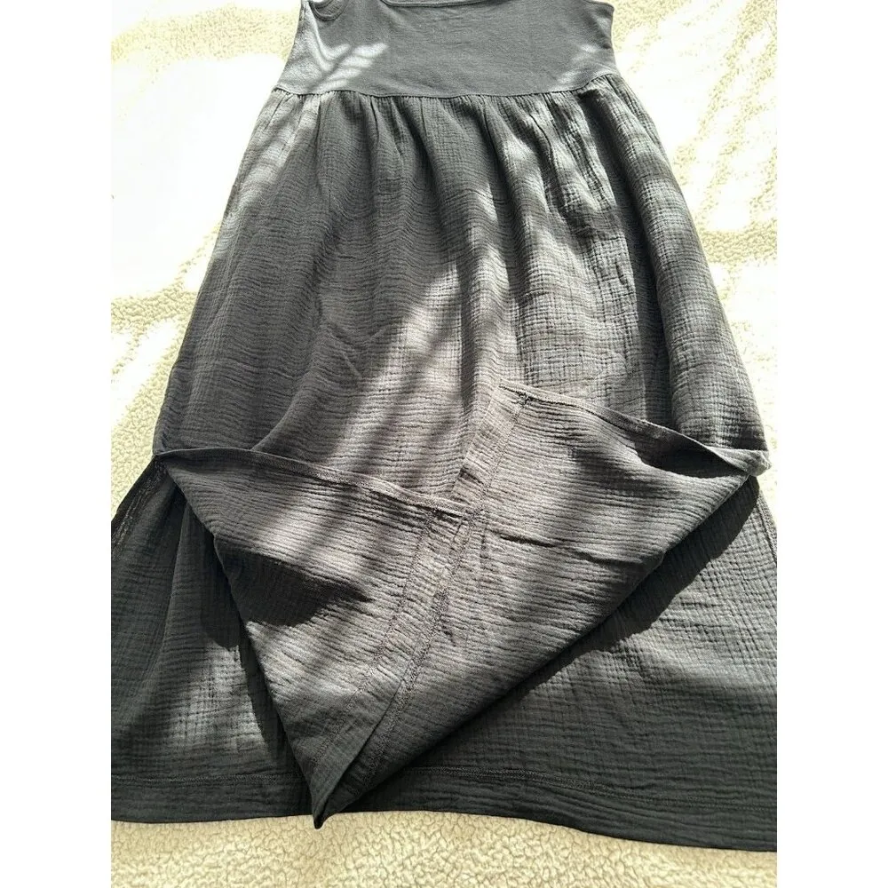 Madewell Knit Tank Cotton Midi Dress in True Black NK516 Size S - Image 9