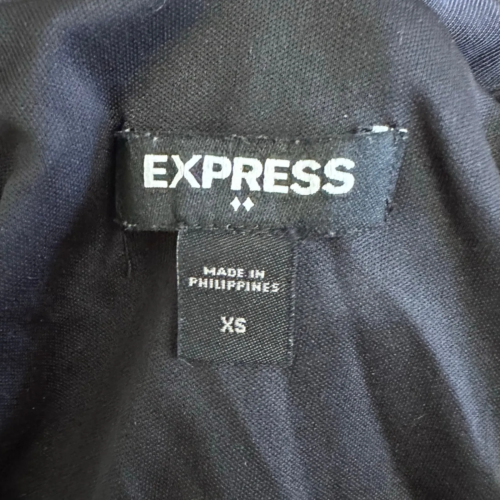 Express Women’s Black Sleeveless Ruched Midi Dress Tulip‎ Hem Bodycon Tank XS - Image 2