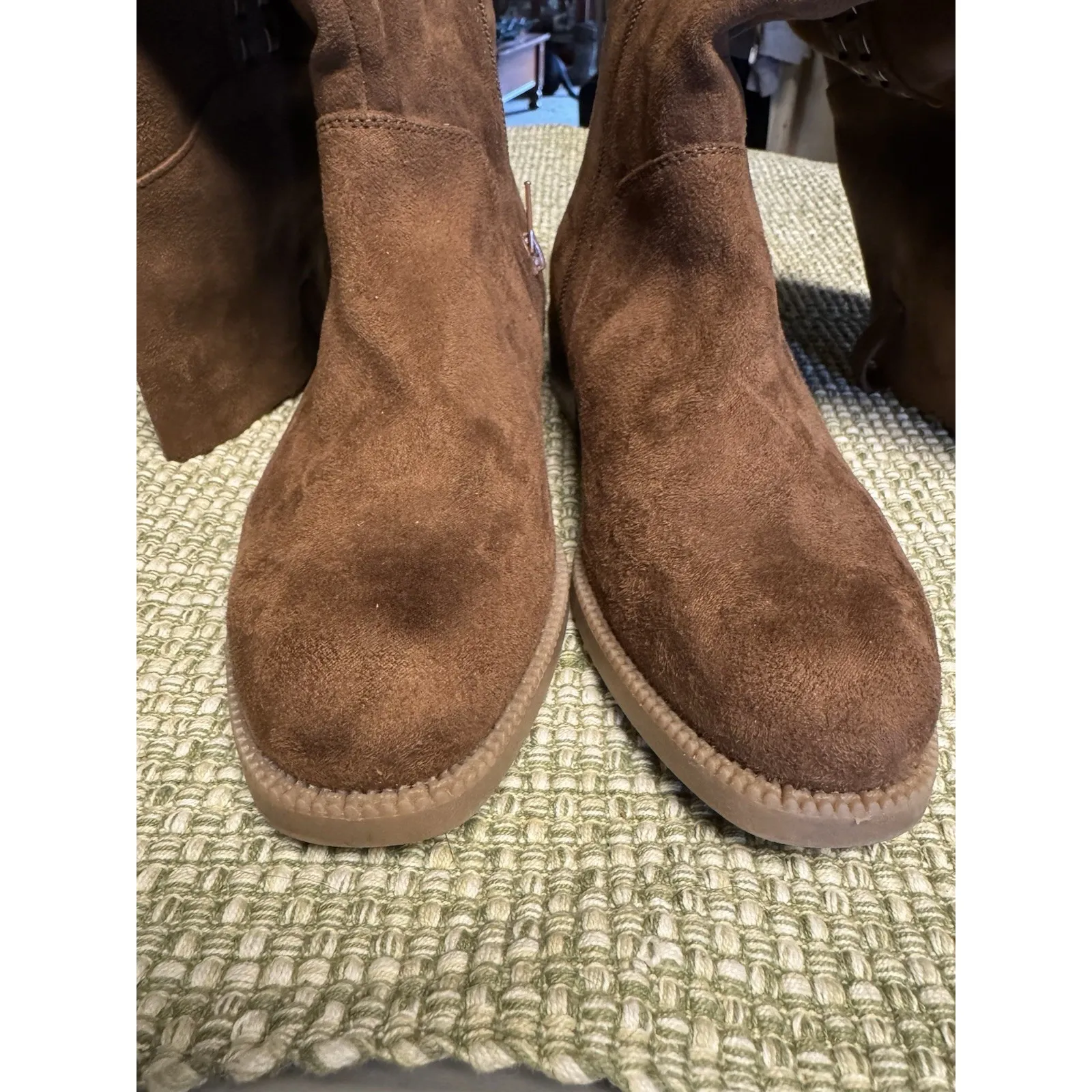 Maurice's Women's Faux Suede Calf Zipper Boots. Size‎ 6M 1 In H Heel Unlined - Image 2