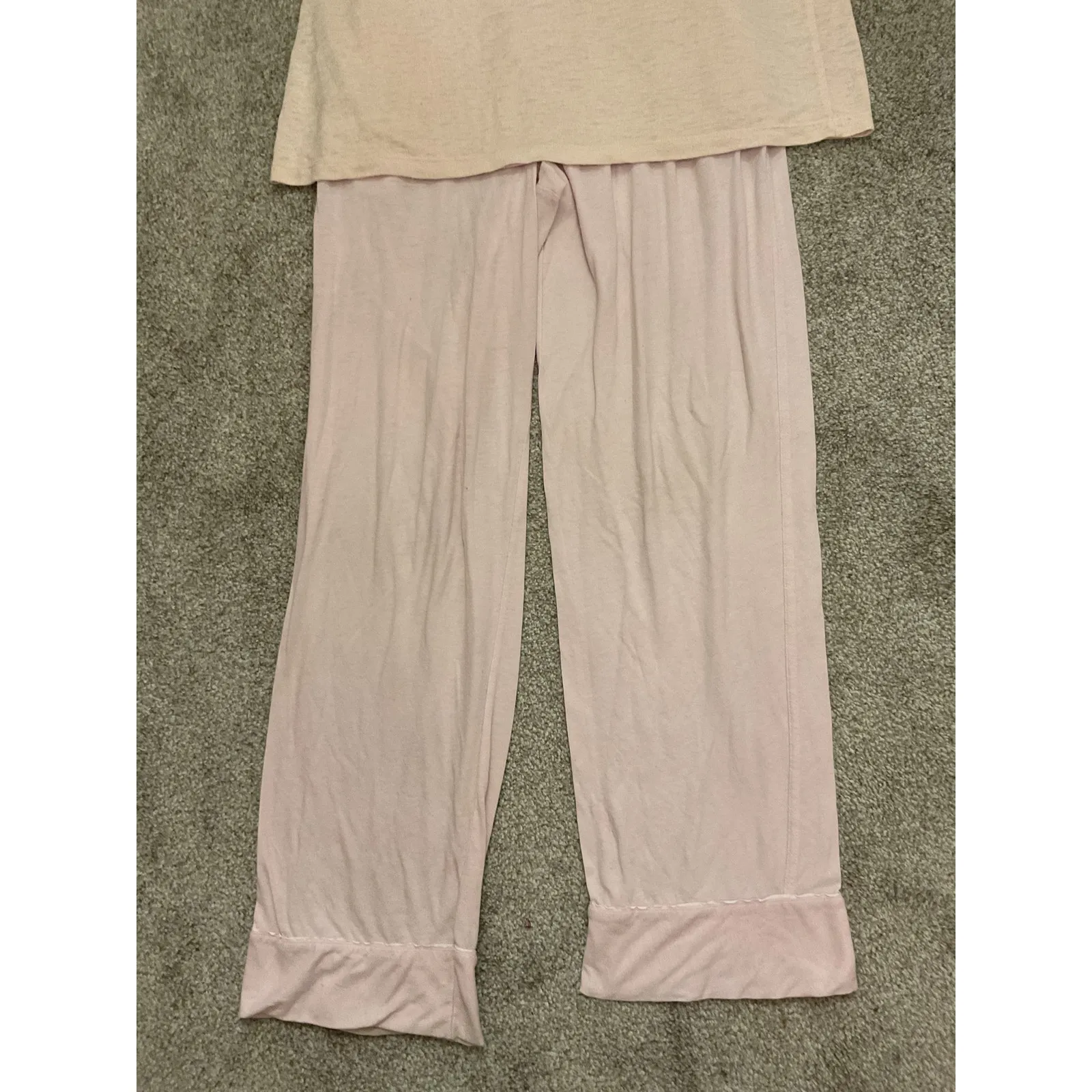 Victoria's Secret Lightweight Sweater&Cotton Light Pink Pajama Set, M - Image 2