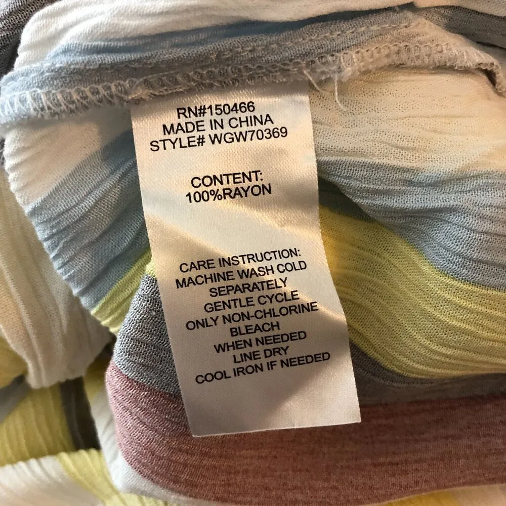 Market & Spruce Liliana Surplice Multicolor Striped Sleeveless Rayon Dress L - Image 4