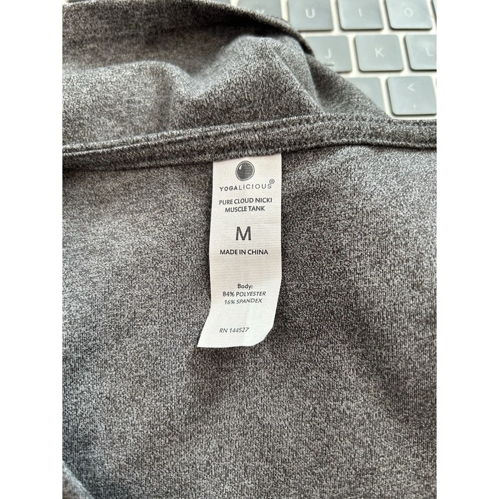 Yogalicious Pure Cloud Nicki Muscle Cropped Tank Top Stretch Black Women's M - Image 5