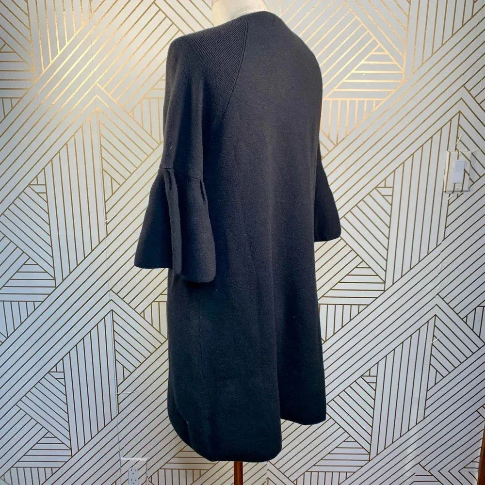 Anthropologie‎ Moth Chester Sweater Tunic Dress Bell Sleeve Black Size Small - Image 7
