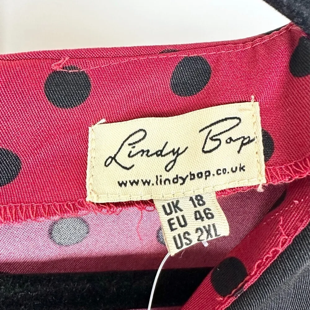 Lindy Bop Cassey Swing Dress 1950's Parisian Style 3/4 Sleeve NWT Size Medium Red - Image 6