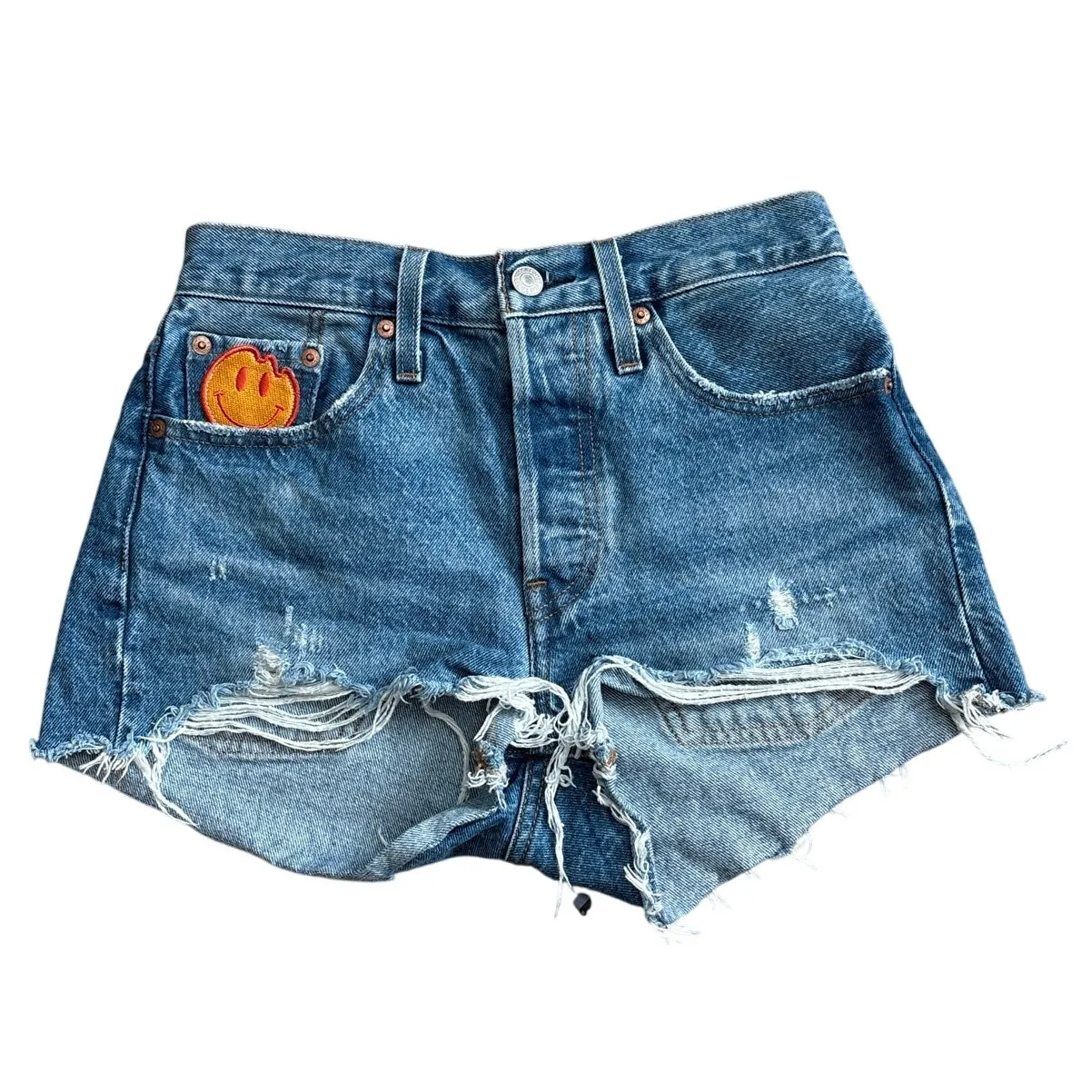 Levi's Premium 501 Original Fit High‎ Rise Oxnard Athens Cut-Off Shorts Size 25 - Image 6