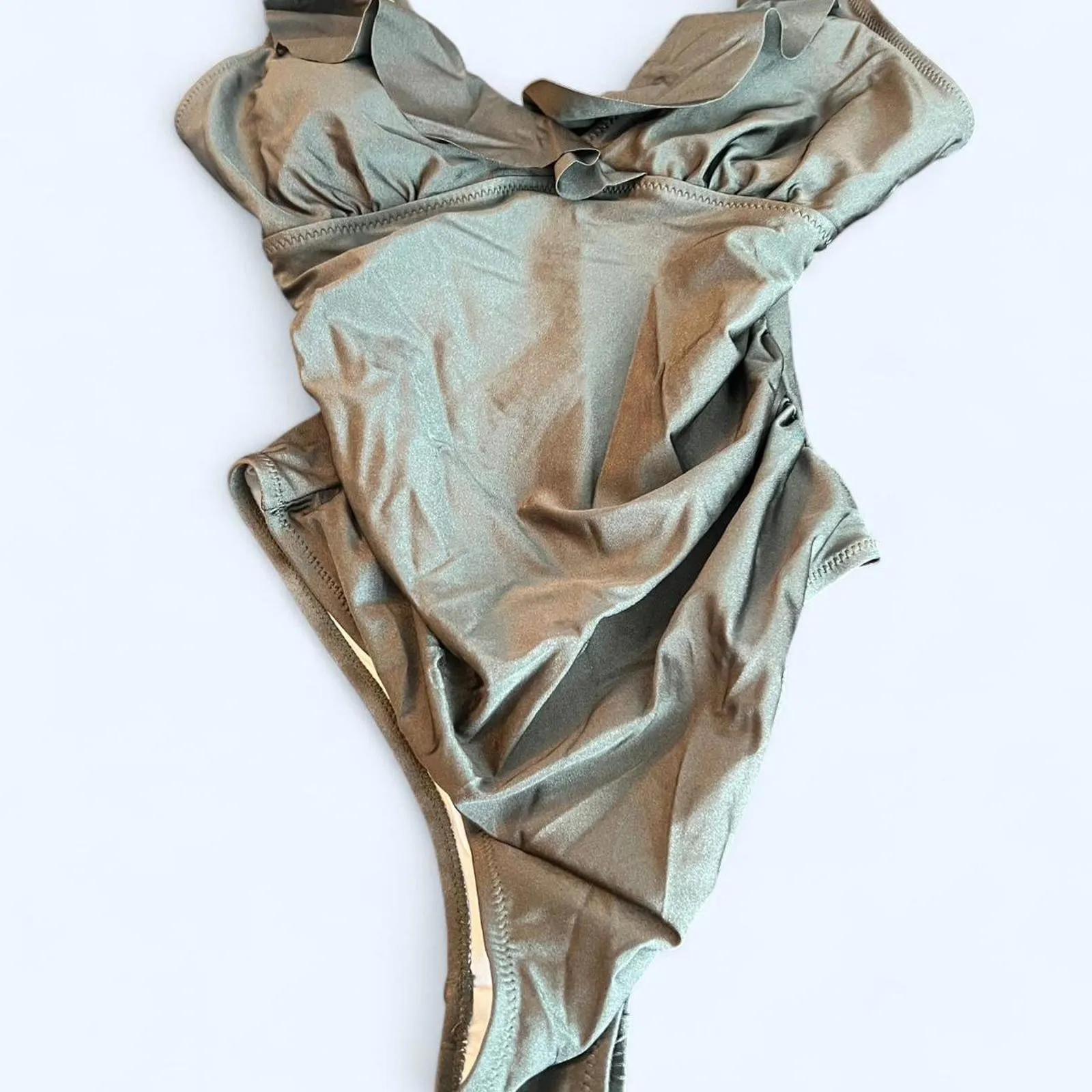 Khaki green one piece swimsuit Size Medium - Image 5