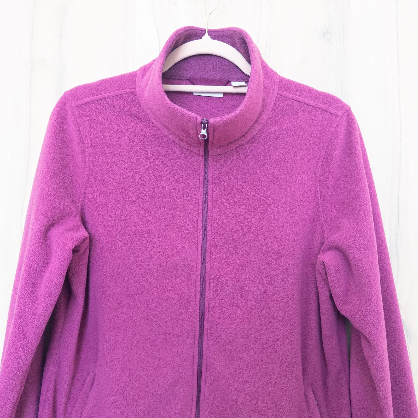 LL Bean Womens Fleece Zip Up Jacket Size S Pink Outdoor Gorpcore Athleisure Cozy - Image 2