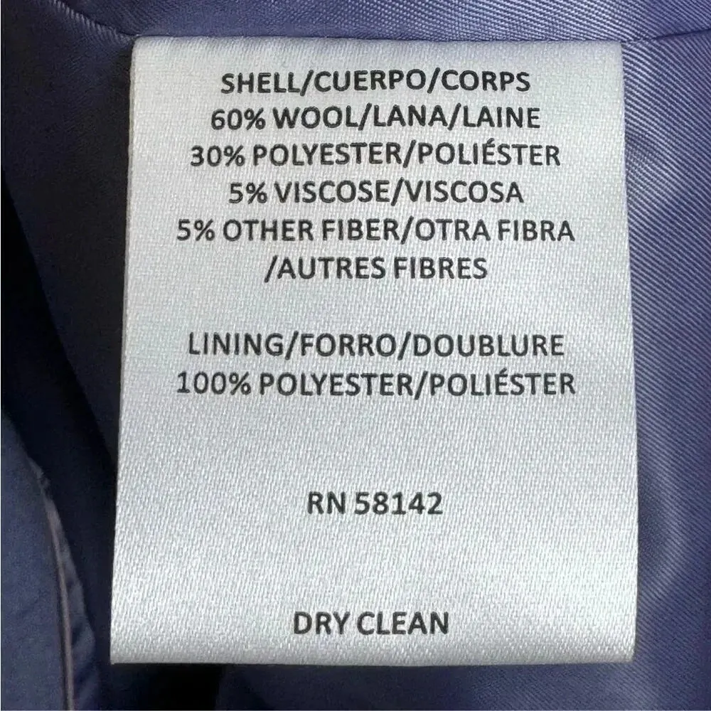 Gal Meets Glam Eloise Wool Blend Pea Coat XL Single Breasted French Blue Pockets - Image 9