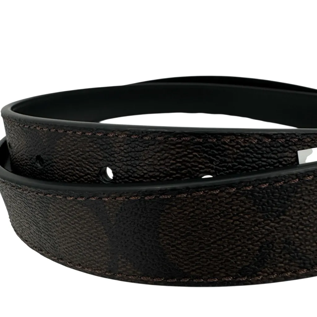 Coach Signature Buckle Cut To Size Reversible Morgan Belt 25mm Dark Brown/Black - Image 2