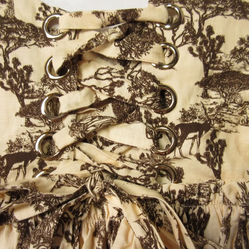 NWT Tuckernuck Hyacinth House Camilla Corset Midi in Brown Toile Dress XS - Image 8