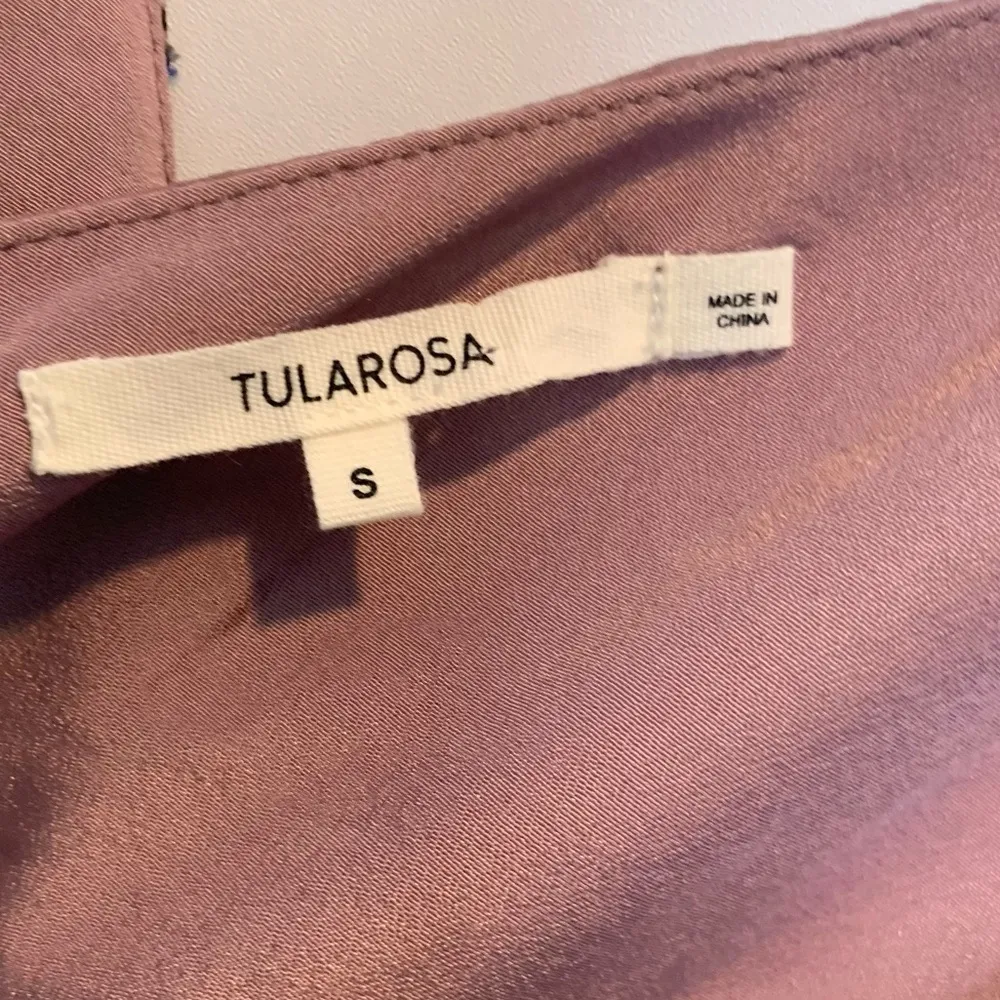 Tularosa Selena Midi Wrap Dress Mauve Floral Purple Ruffle Revolve - Image 3