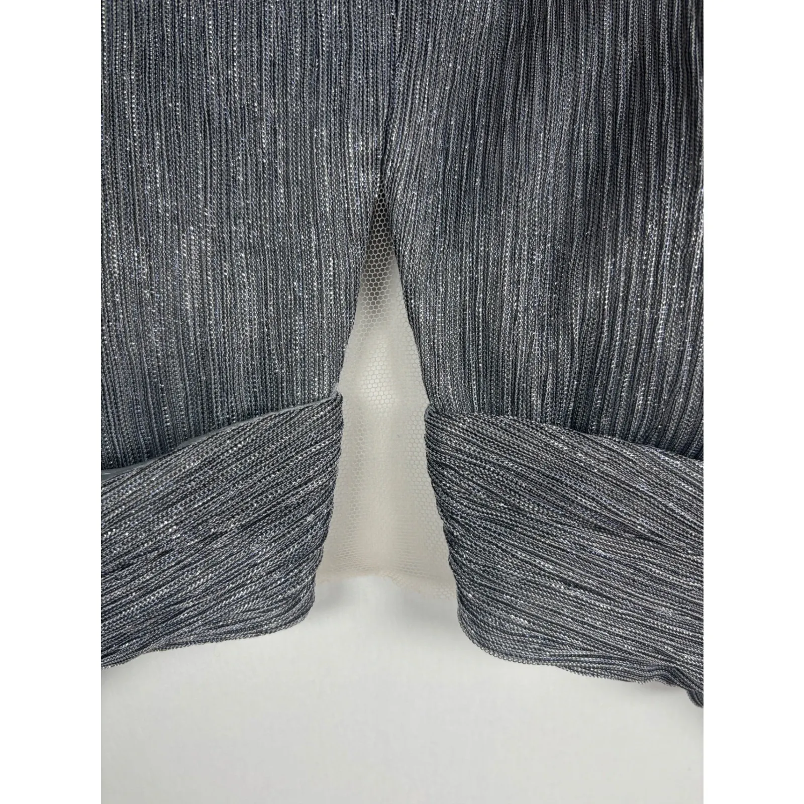 MGNY Morilee 12 Gown Metallic Silver Off The Shoulder Mother of the Bride Dress Gray - Image 5