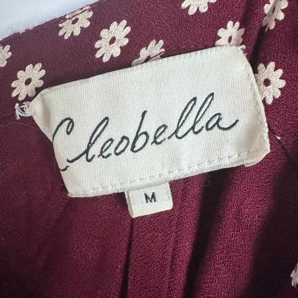 Cleobella Finley Jumpsuit Ditzy Floral Burgundy Size Medium Girly Summer Boho - Image 4