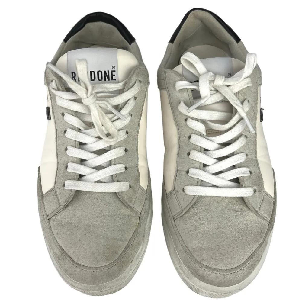 Re/Done Gray Cream Low Top Lace Up Casual 90s Sustainable Skate Sneakers Size 35 - Image 2