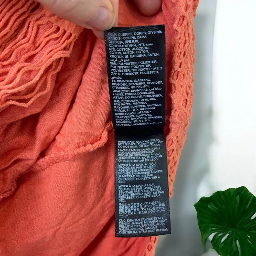 Bebe Vintage Y2K Crochet Bodycon Midi Dress in Coral - Image 9