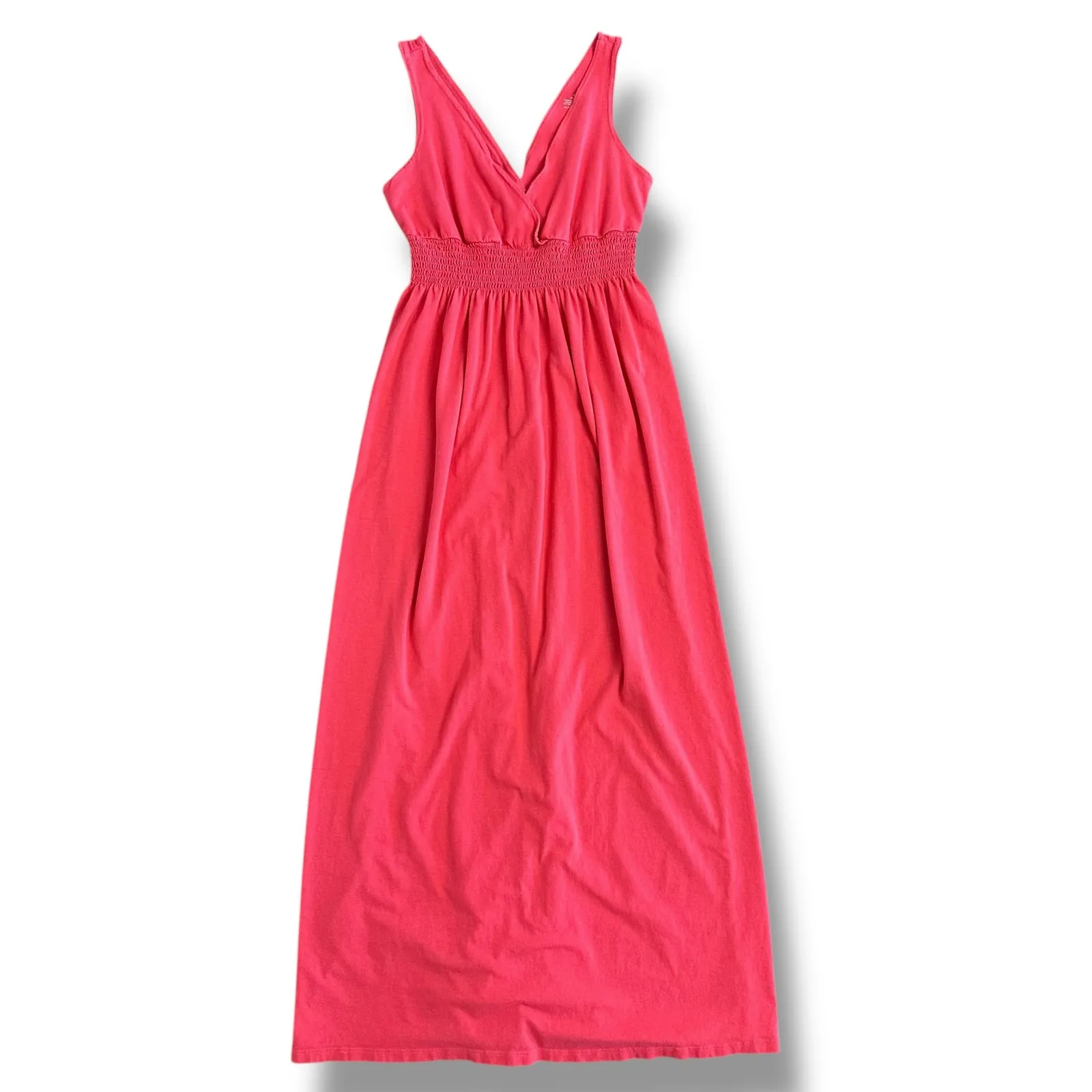 Old Navy Coral Pink‎ Sleeveless Smocked Waist Maxi Dress Women’s Medium Cotton - Image 5