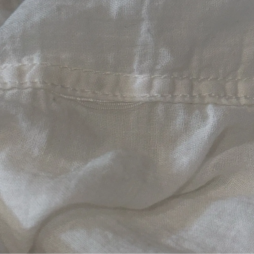 Frank & Eileen Womens Size L White Semi Sheer Cotton Gauze Barry Button Up Shirt - Image 5