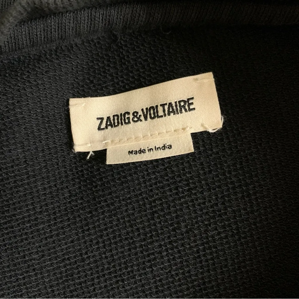 Zadig And Voltaire Black Gold Kansas Foil‎ Sweatshirt S Graphic Luxe Streetwear - Image 3