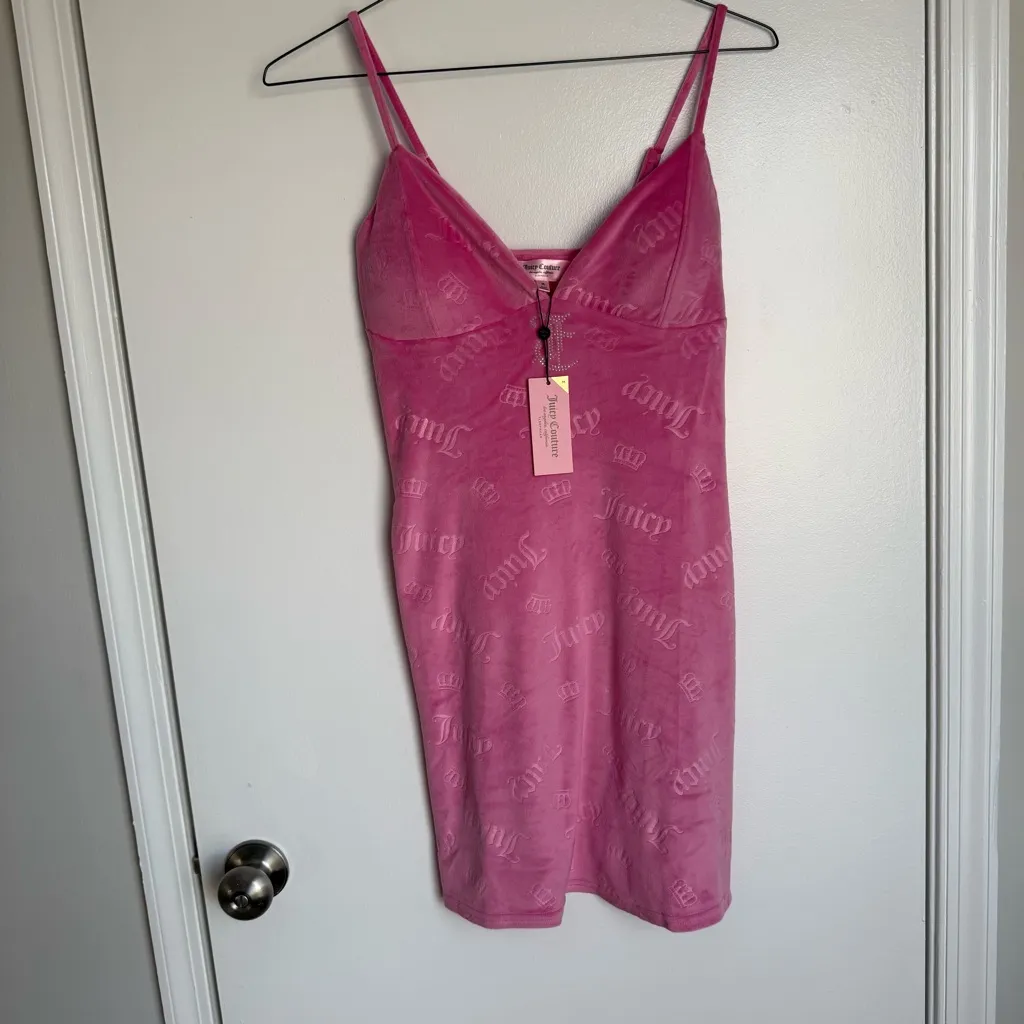 New women’s Juicy Couture Pink Slip Dress size medium - Image 2