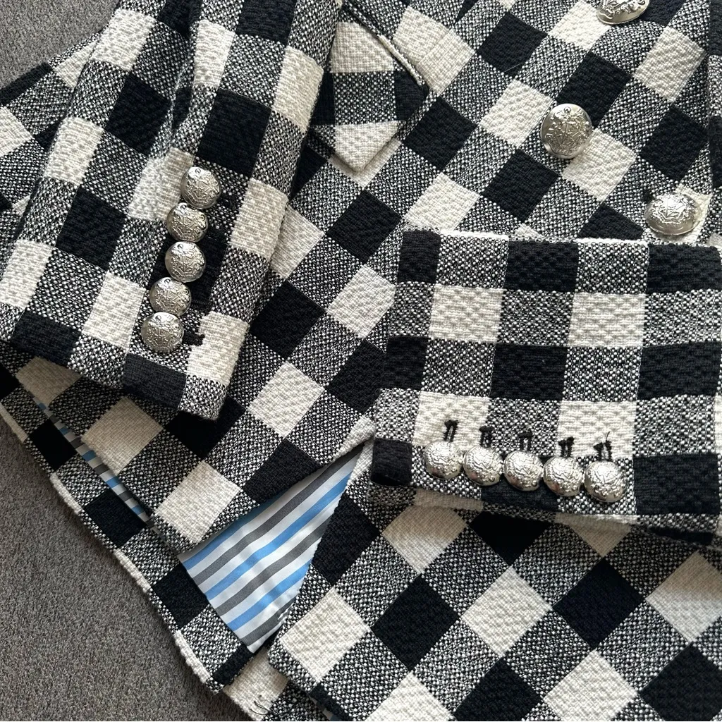 Veronica Beard Miller Dickey Checker Blazer Jacket Emily in Paris Size 10 - Image 7