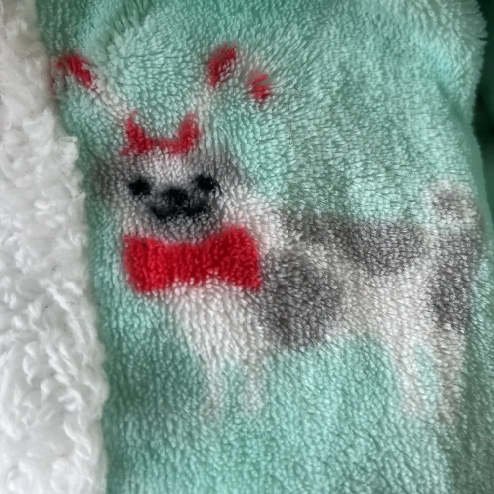 Plush Cozy Pajamas One piece Zip Up Hooded Puppy Dogs Christmas Womens - Image 4