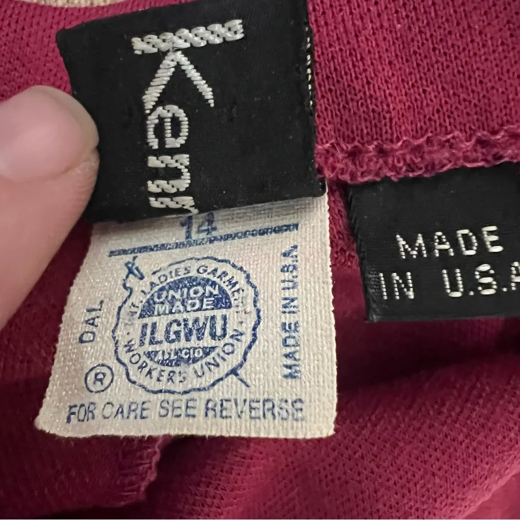 VTG 1970s James Kenrob Sweater Vest Button Front Pants Set Sz XL USA Union Made Pink - Image 13