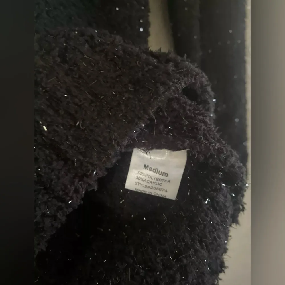 Happy Halloween Poof Skull Spiderweb Sequin Halloween Party Sweater Size M Black Size M - Image 7