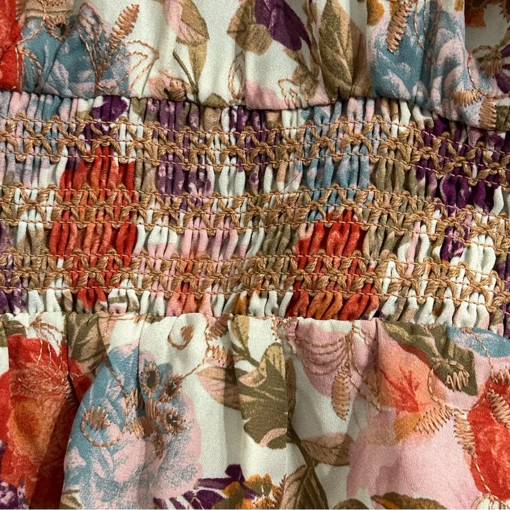 Georgette Eyelet Smocked Waist Puff Sleeve Top - 2X - Image 7