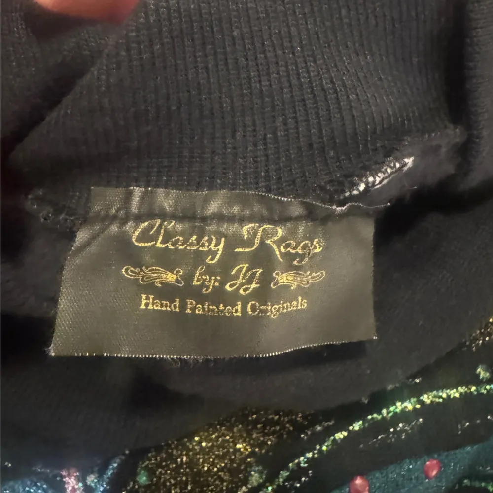 Hand Crafted Vintage Sweatshirt with Colorful Swirl Design - Image 3