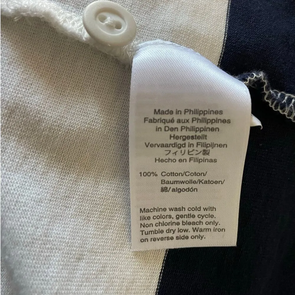 J.Crew Navy Blue & White Rugby Stripe Cotton Dress Size Small - Image 5