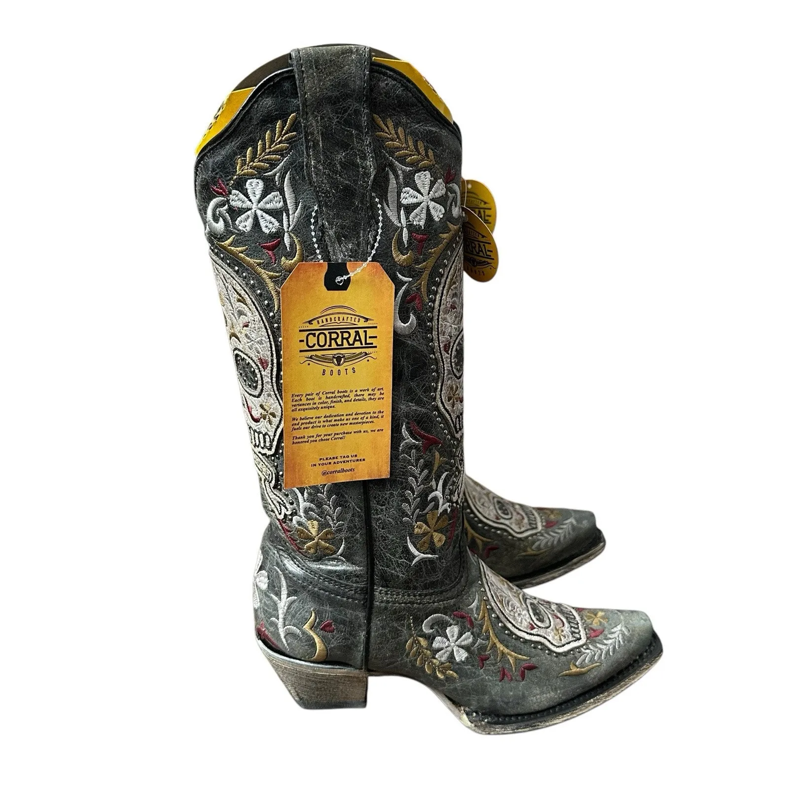 CORRAL Women’s 6.5 SUGAR SKULL EMBROIDERY WESTERN BOOTS - Image 6