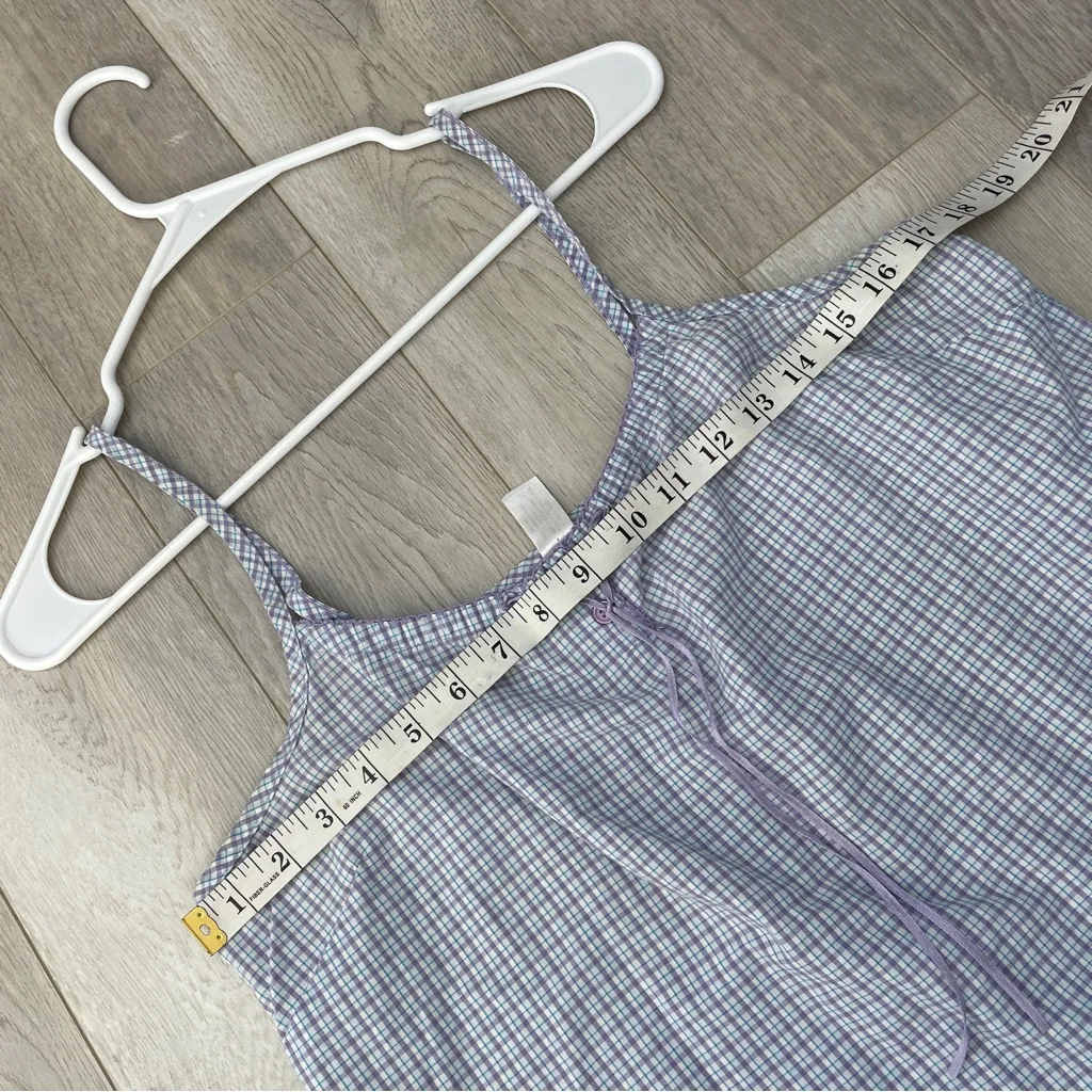 Gingham Cami Tank Top womens Purple (large) cottagecore softgirl retro light - Image 3