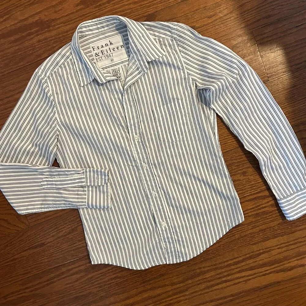 Frank & Eileen Barry Striped Tailored Button-Up Shirt Size XS - Image 8