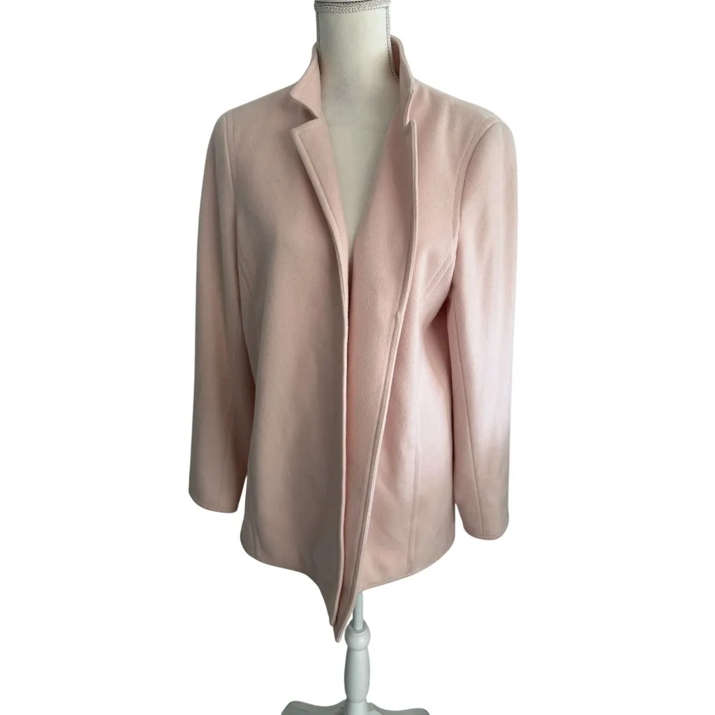 WORTH Women's Light Pink 100% Wool Coat Size Large - Image 2