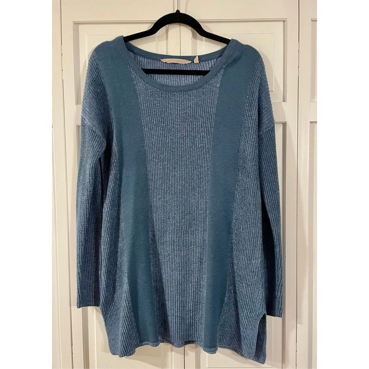 Soft Surroundings blue crewneck sweater size small - Image 4